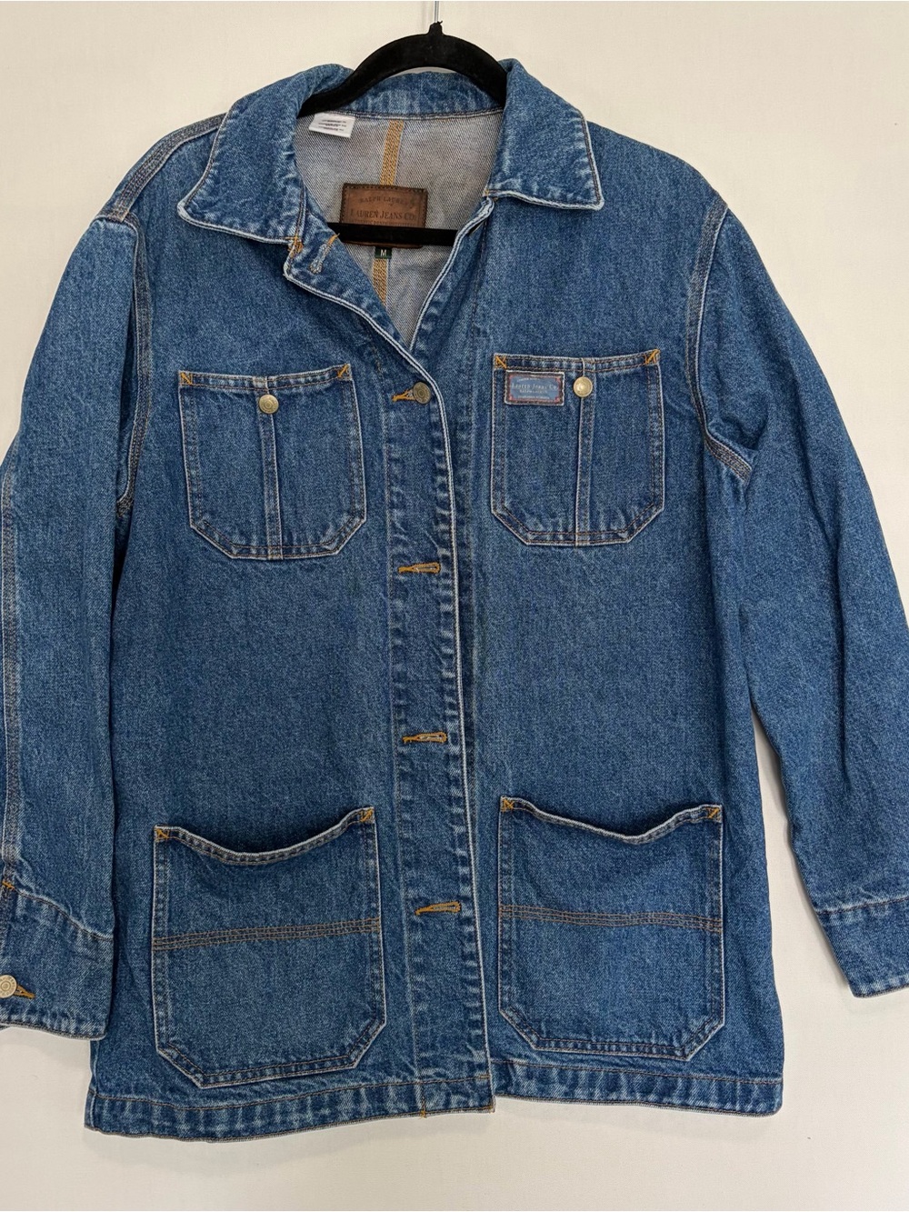 Vintage 90s Women’s Lauren Jeans Co Denim Chore Jacket Medium Utility Barn Coat